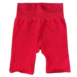 Free people Movement FP x Hatch Happiness Runs red ribbed bike shorts NEW